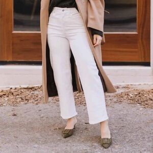 VINTAGE Wranglers Off-White The Original Fit Raw Hem 100% Cotton SZ: 33 (10)